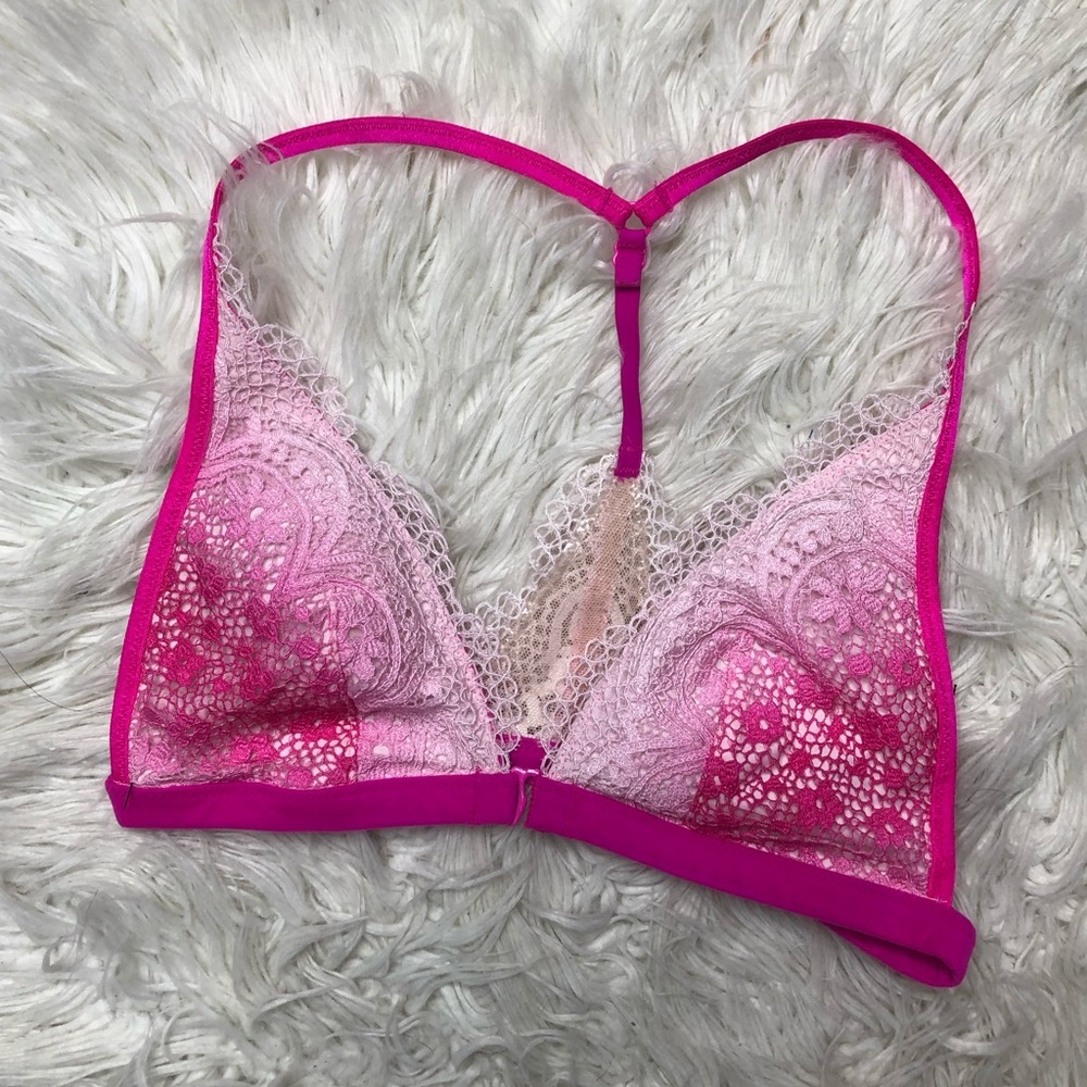 Victoria’s Secret pink ombré lace t-back bralette
